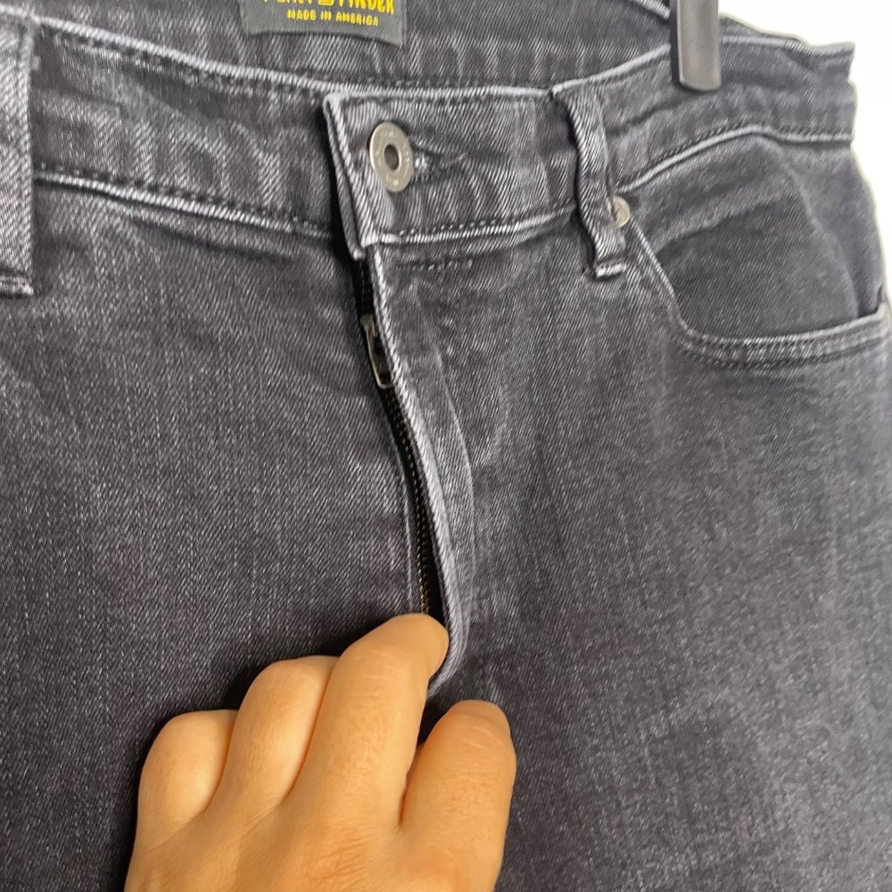 Flint and Tinder Mens Bottoms Size 34 Faded Black Straight Tapered Denim Jeans - Picture 12 of 15